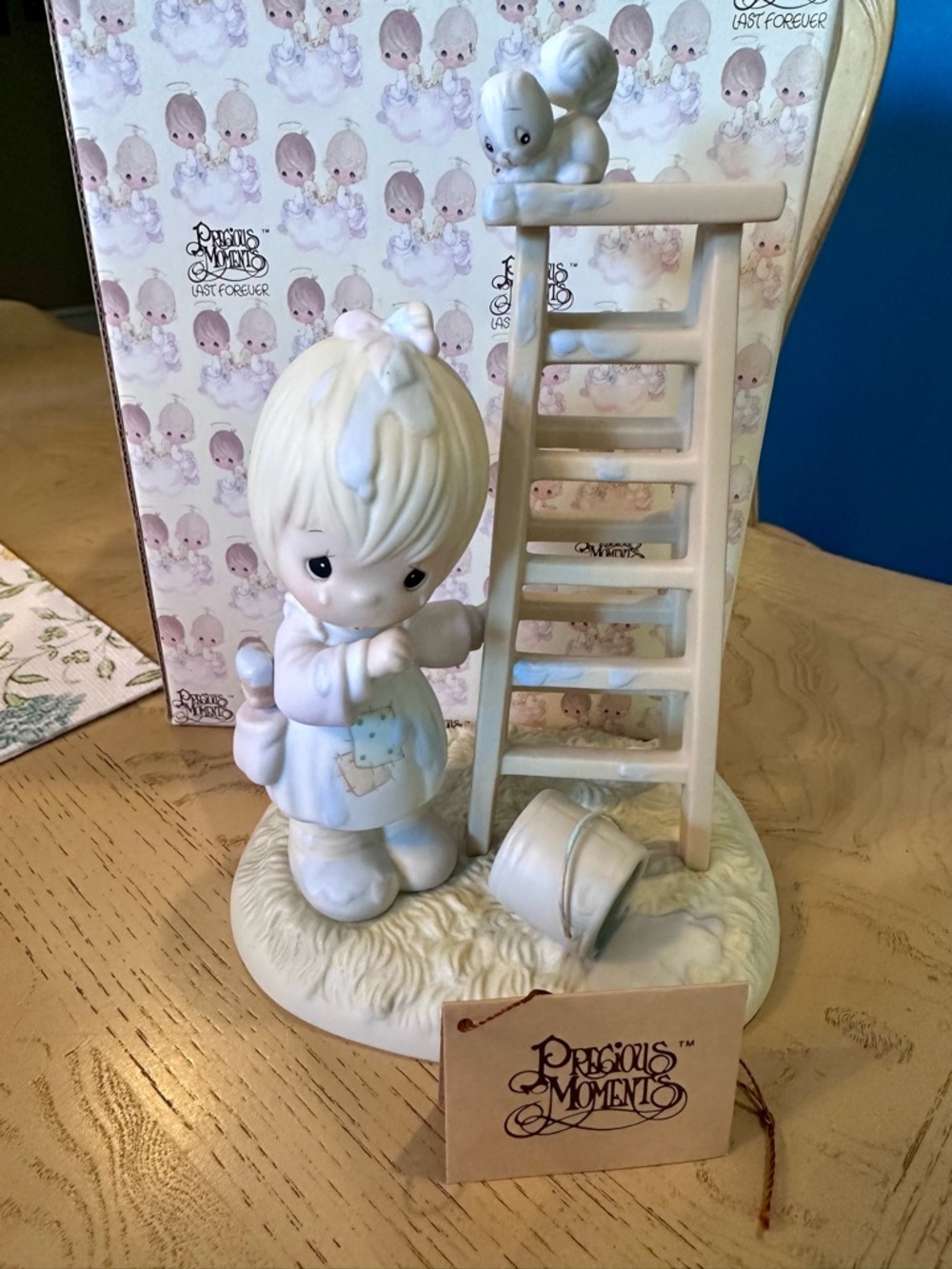 EUC VTG 1990 Precious Moments My Days Are Blue Without You figurine - pristine!